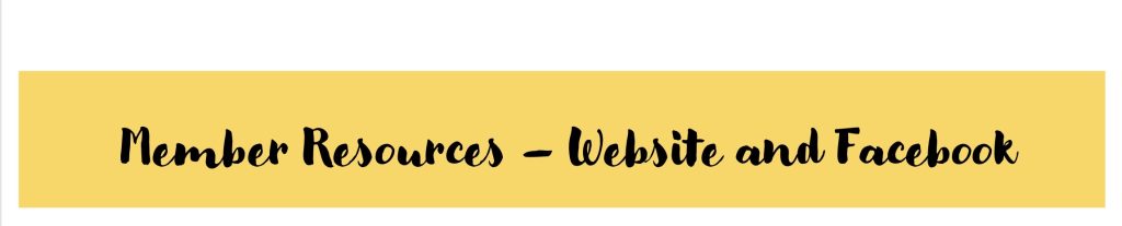 Member Resources - Website and Facebook