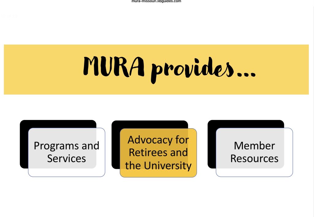 MURA provides Advocacy for retirees and the University 