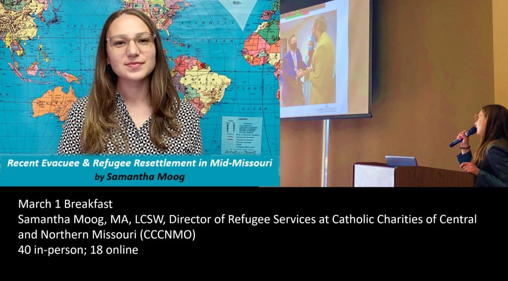 March 1, 2021 Samantha Moog, Director of Refugee Services, catholic Charities of Central and Northern Missouri
