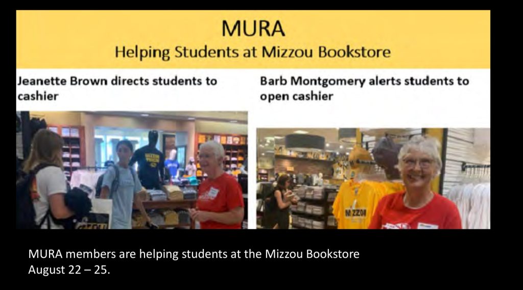 August 22-25, 2022 MURA Helping Students and the Mizzou Bookstore