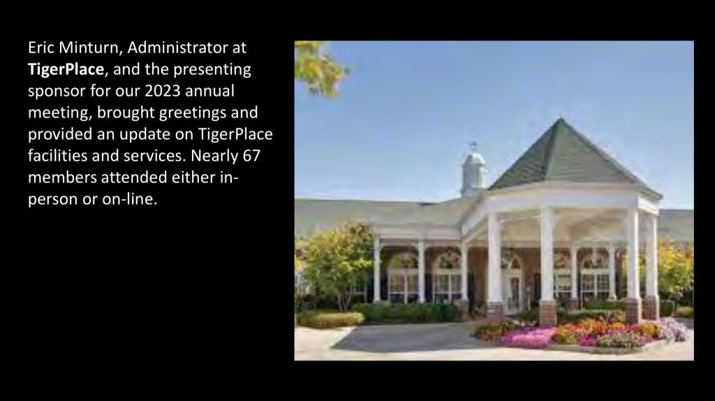 2023 Annual Meeting Eric Minturn, Administrator at Tiger Place