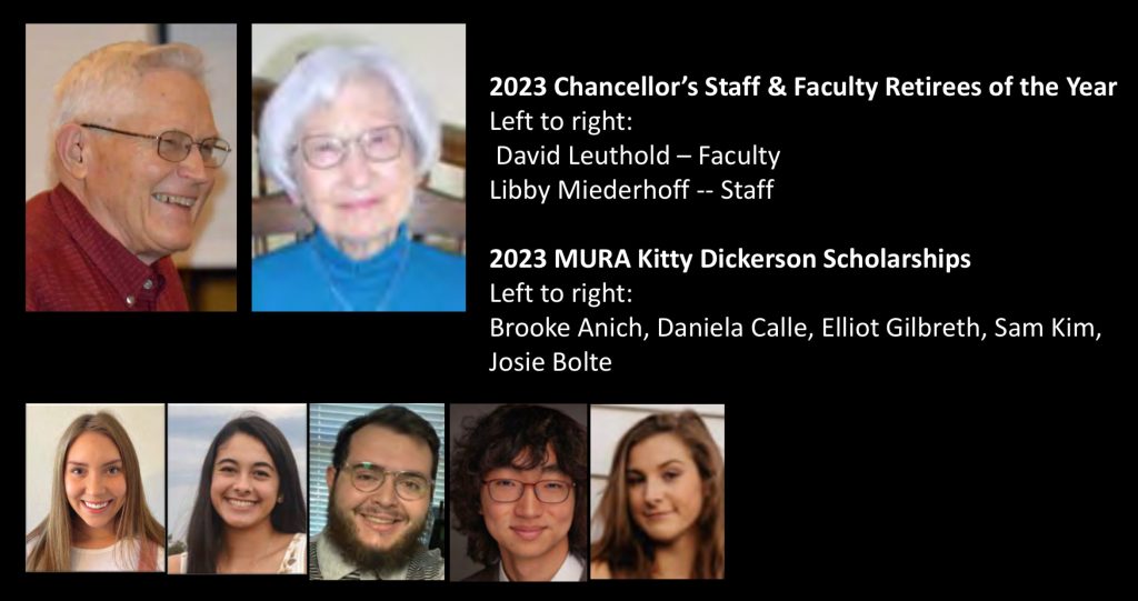 2023 Chancellor’s Staff and Faculty Retirees of the year 2023 MURA Kitty Dickerson Scholarships