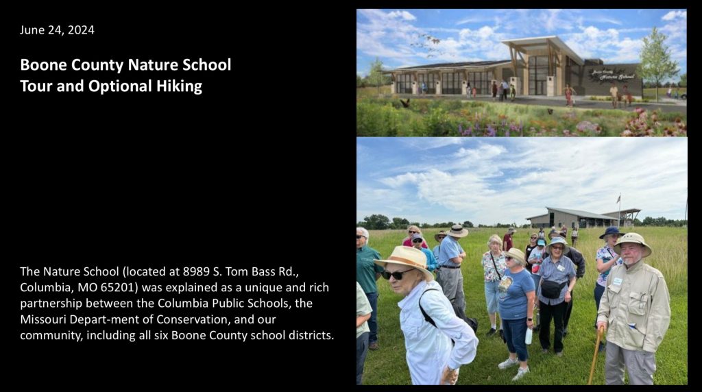 June 24, 2025 Boone County Nature School Tour and Optional Hiking